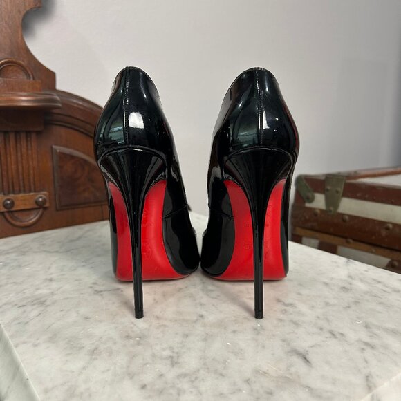 Christian Louboutin Hot Wave 130 Black Patent Pumps size 36.5 - Picture 3 of 7